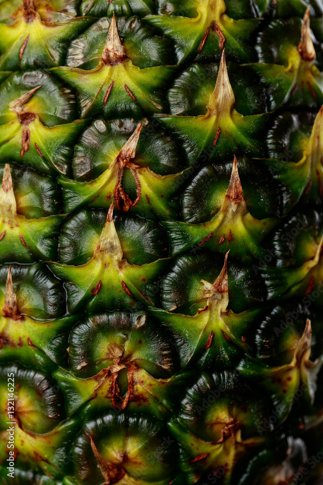 Close-up side view of a pineapple texture Close-up side view of a pineapple texture