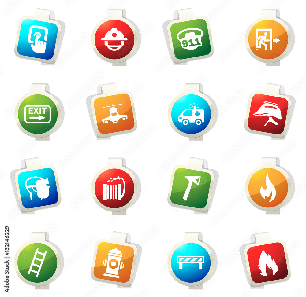 Emergency icons set Emergency icons set