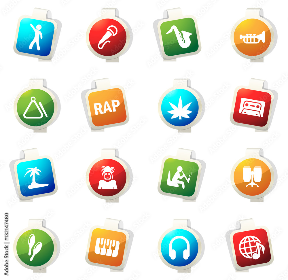 Rap Music icons set Rap Music icons set