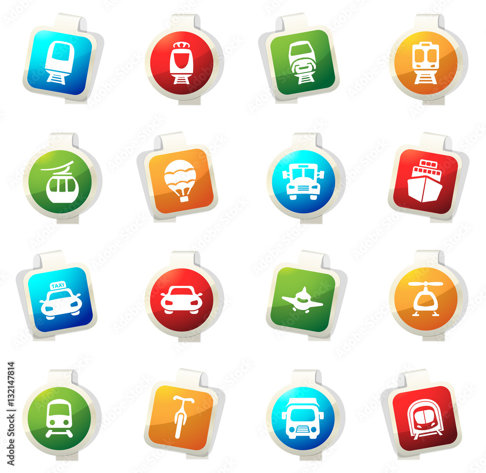 Public transport icons set Public transport icons set