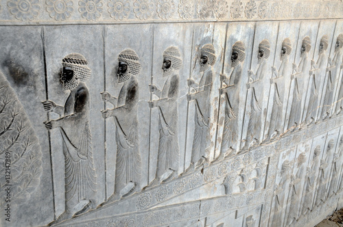 Relief in Persepolis  - ceremonial capital of the Achaemenid Empire in Iran
 #132147889