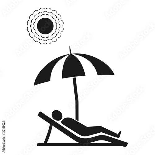 Beach chair icon - beach chaise longue