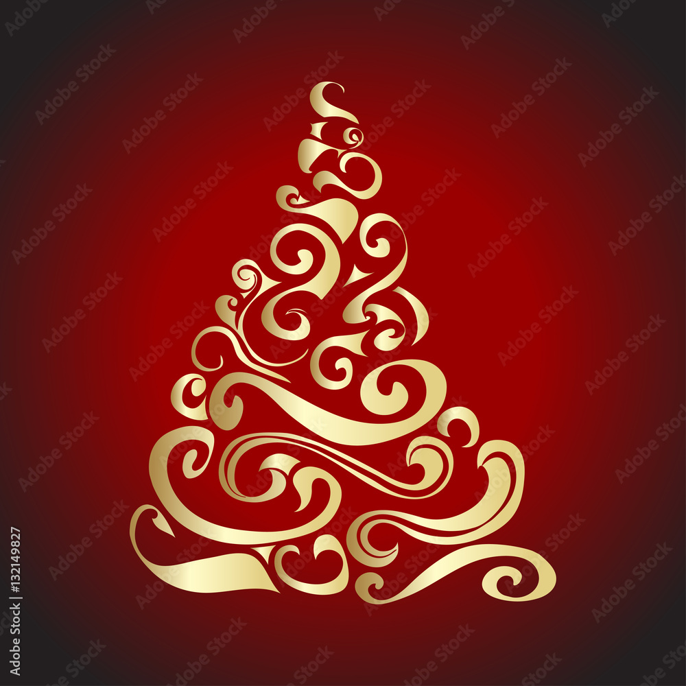 Gold Graphical Christmas tree Gold Graphical Christmas tree