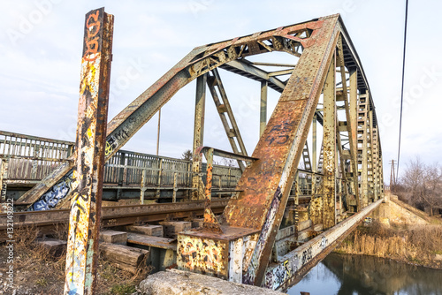 Old rusty railroad bridge