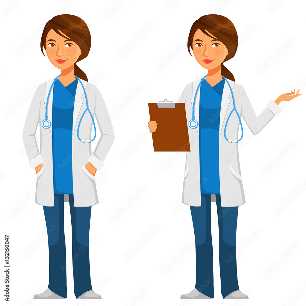 cartoon illustration of a friendly young doctor cartoon illustration of a friendly young doctor