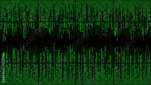 Abstract with digital lines  frame  matrix background with binary code