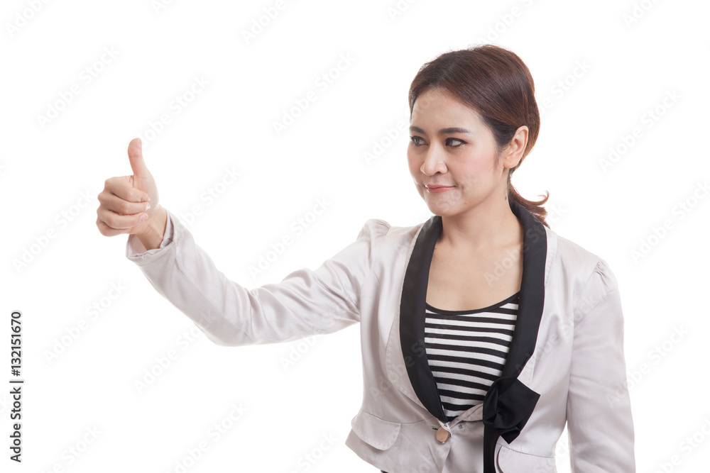 Asian business woman thumbs up and smile. Asian business woman thumbs up and smile.