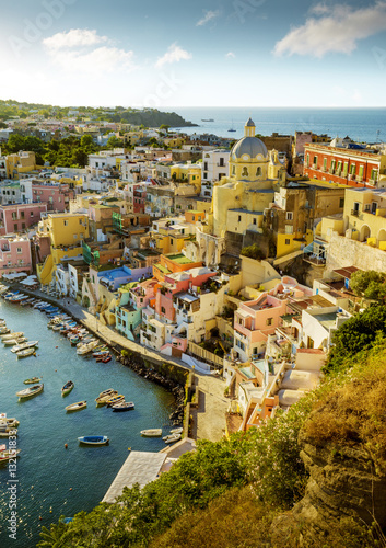 Colorful Corricella village on Procida Island in Italy