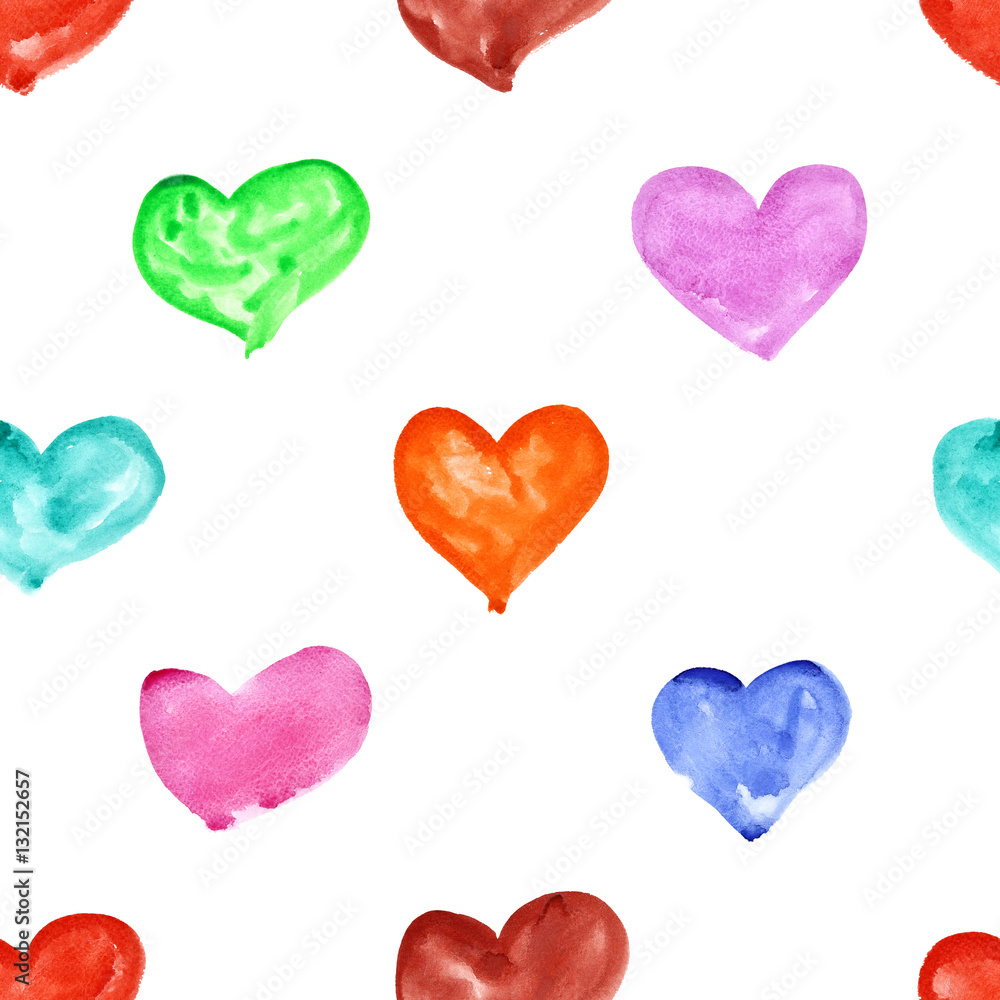 Showy watercolor hearts