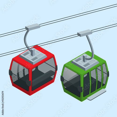 Cableway in the mountains.