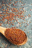 Red quinoa seeds.