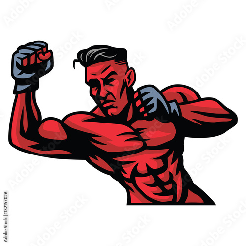 MMA Fighter Mascot Vector Logo