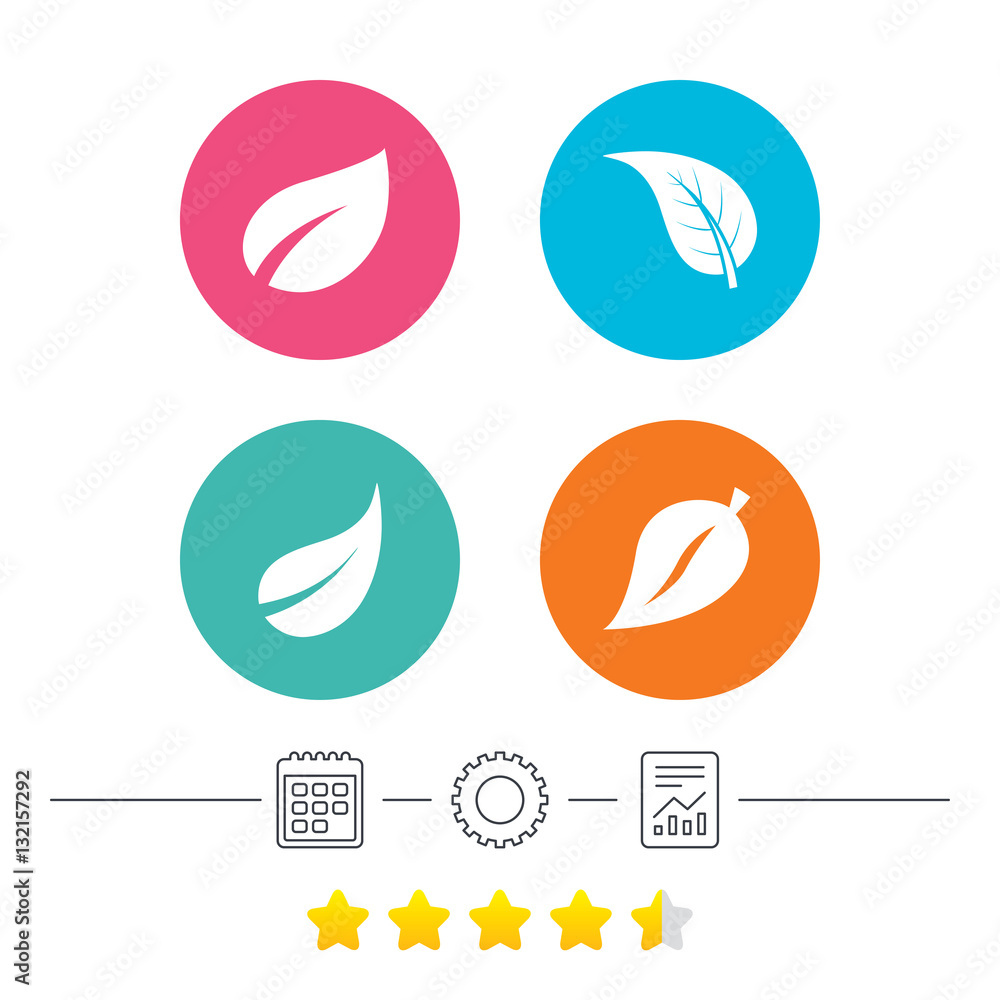 Leaf icon. Fresh natural product symbols. Leaf icon. Fresh natural product symbols.