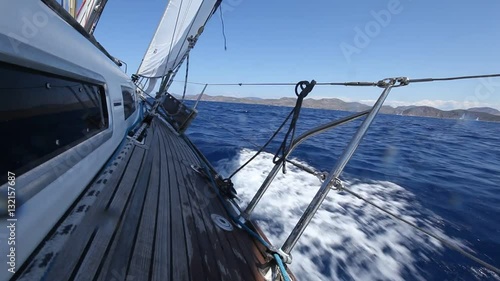 Sailboats during sailing regatta in the Sea.