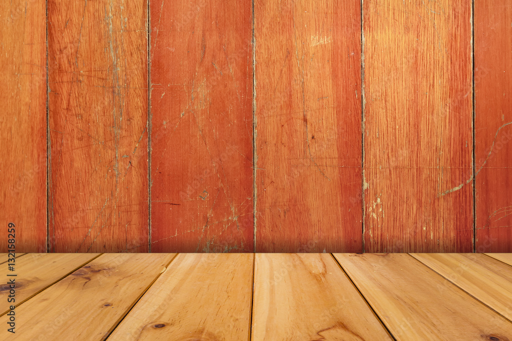 Naklejka premium Wooden floor and background wood