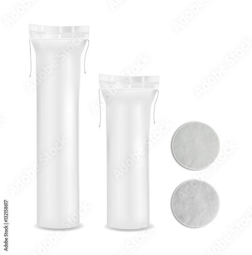 White cotton pads package with cotton rounds