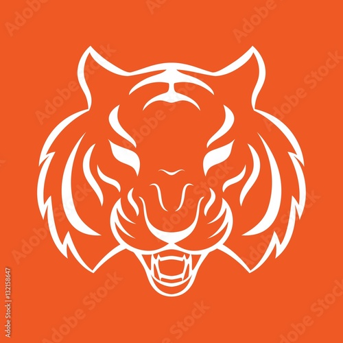 Fototapeta Naklejka Na Ścianę i Meble -  Tiger icon isolated on a white background. Tiger logo template, tattoo design, t-shirt print.