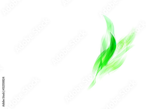 Abstract background with green leaves on a branch