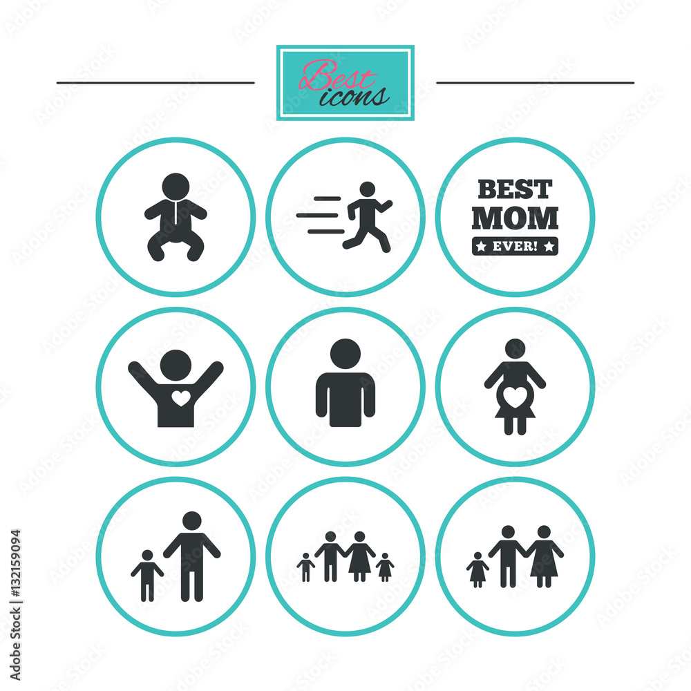 People, family icons. Maternity sign. People, family icons. Maternity sign.