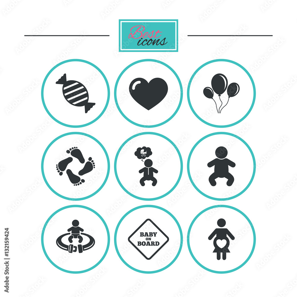 Pregnancy, maternity and baby care icons. Pregnancy, maternity and baby care icons.