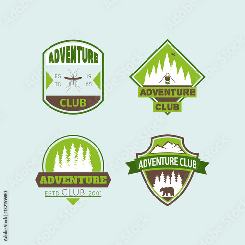 Set  logos Adventure club.