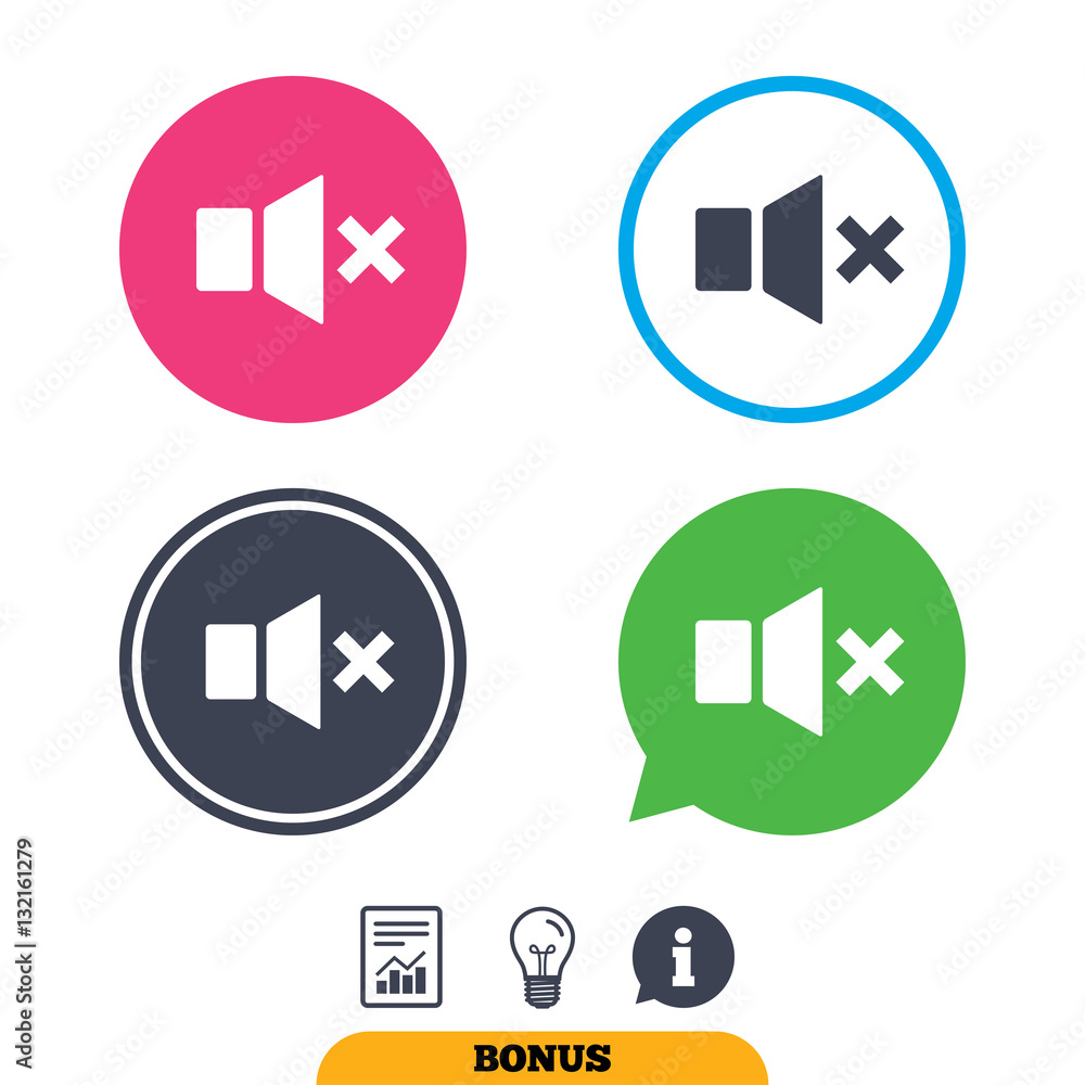 Mute speaker sign icon. Sound symbol. Mute speaker sign icon. Sound symbol.