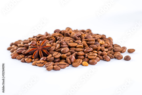 Wallpaper Mural Coffee beans with white background for copy space. Torontodigital.ca