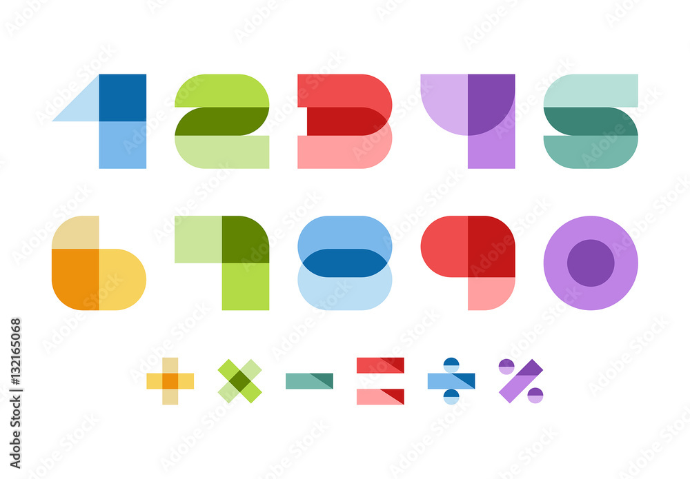 Abstract Style Numbers and Symbols Illustration Stock Template | Adobe ...
