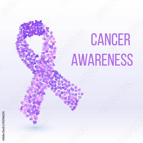 Purple ribbon - cancer awareness symbol