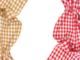biało czerwony, obrus, checkered tablecloth, white
