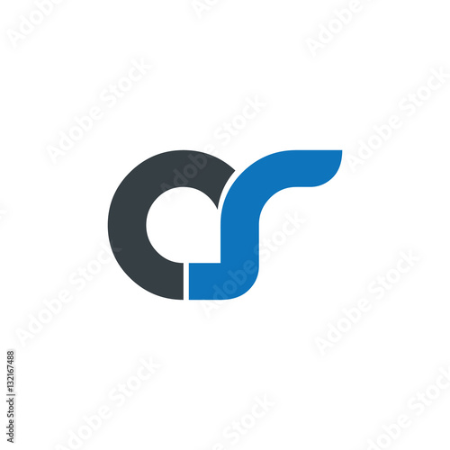 Initial Letter CS AS OS Rounded Circle Lowercase Logo