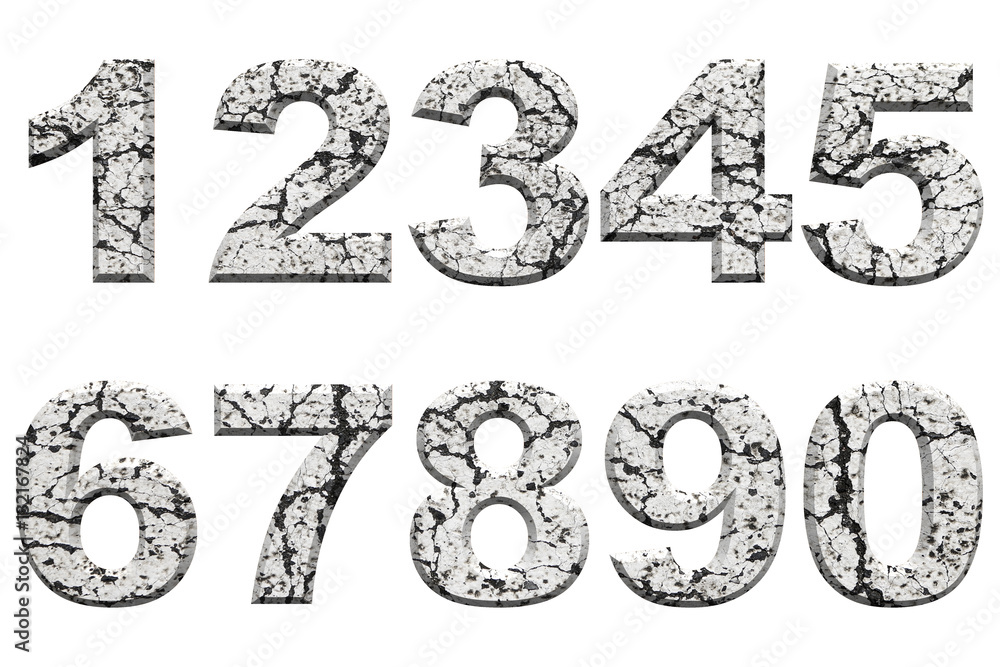 English alphabet texts made from marble rock that isolated on white background English alphabet texts made from marble rock that isolated on white background