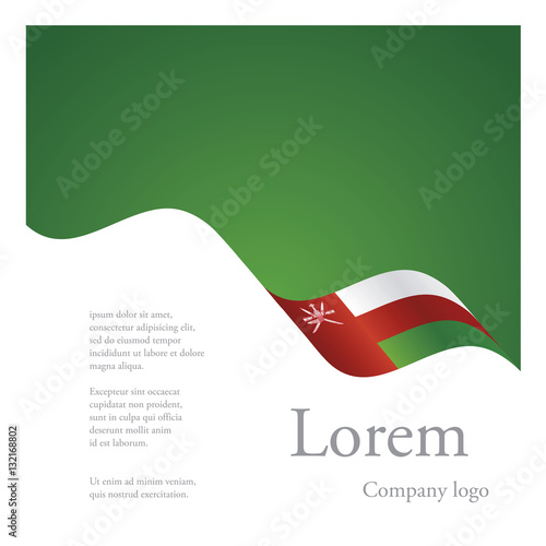 New brochure abstract design modular single pattern of wavy flag ribbon of Oman