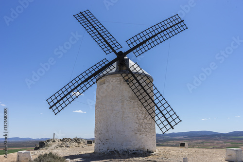 Generator, White wind mills for grinding wheat. Town of Consuegr