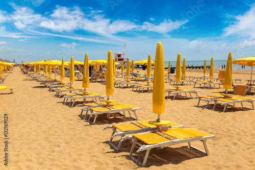 Umbrellas on beach of Lido di Jesolo