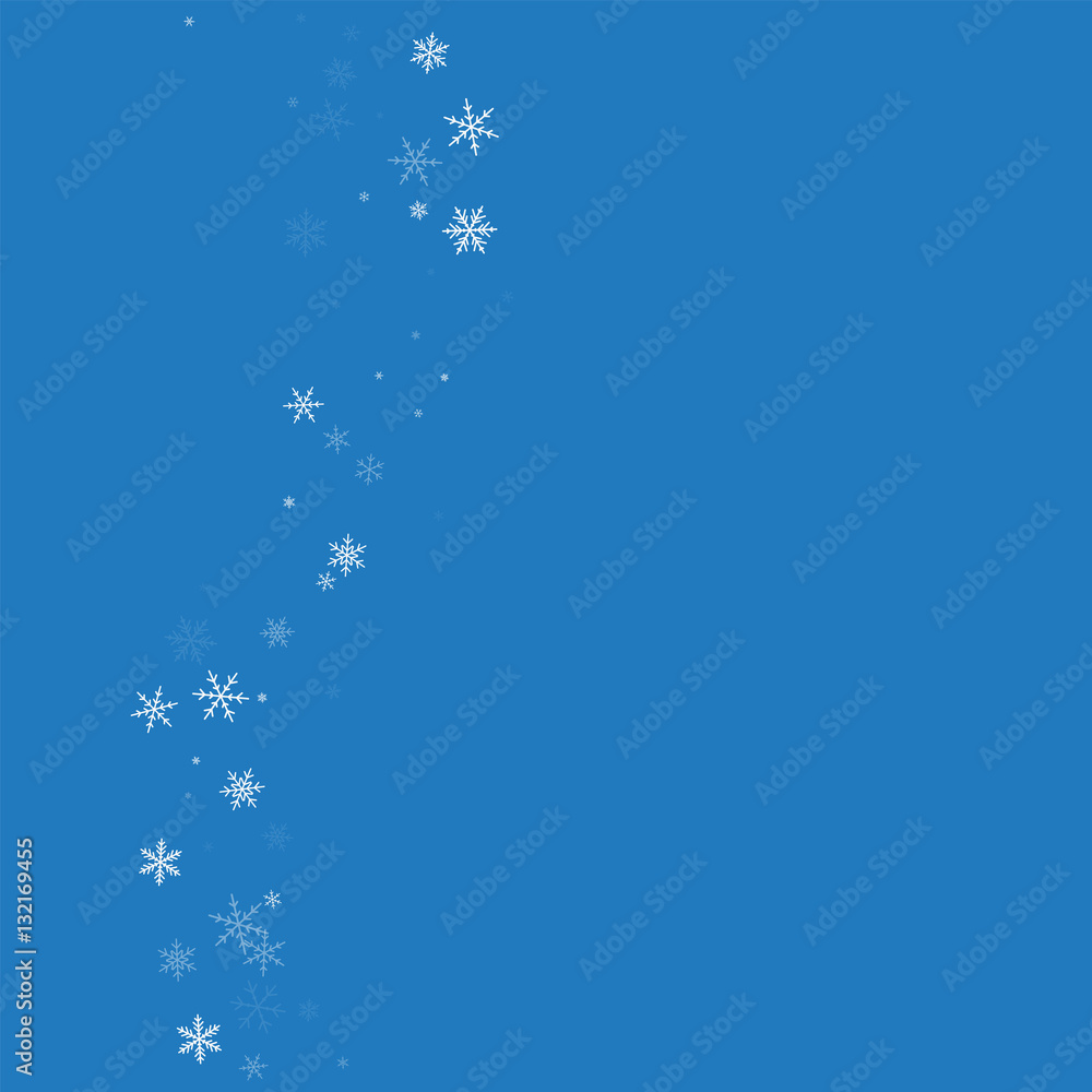 Sparse snowfall. Left wave on blue background. Vector illustration. Sparse snowfall. Left wave on blue background. Vector illustration.