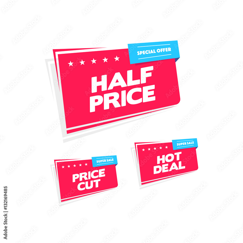 Half Price, Price Cut & Hot Deal Labels