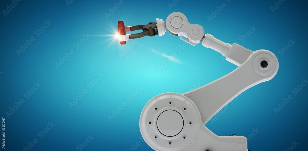 Composite image of hydraulics hand with gear 3d Composite image of hydraulics hand with gear 3d