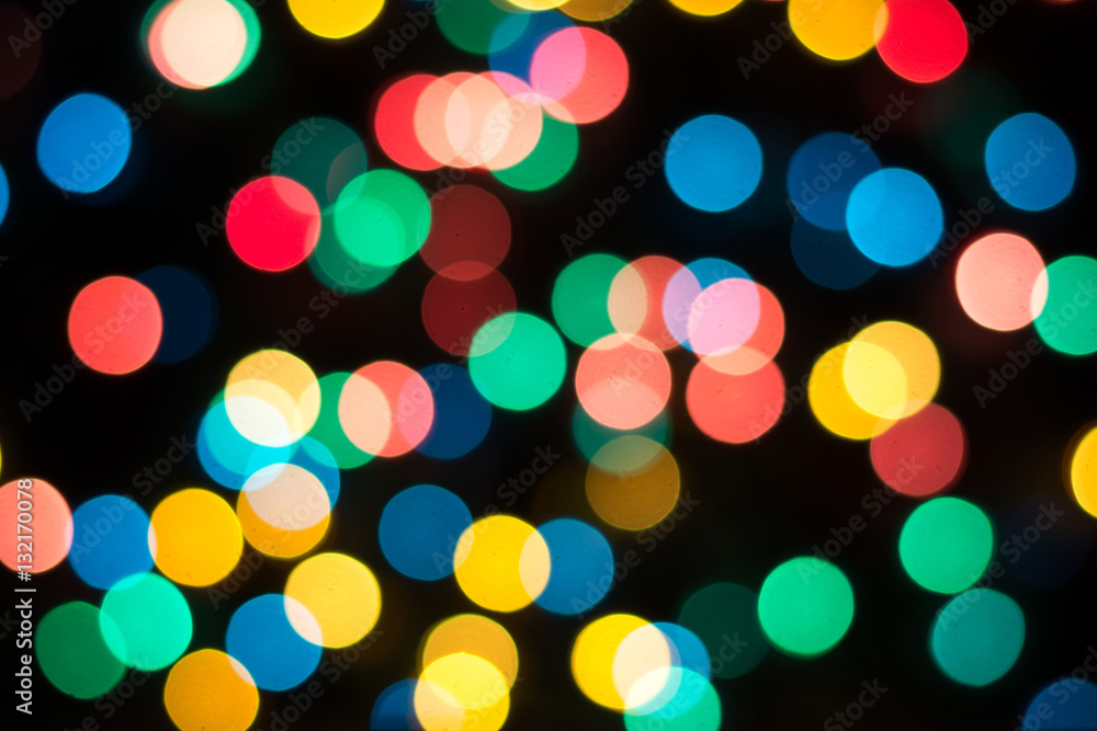 Colorful bokeh balls with dark background