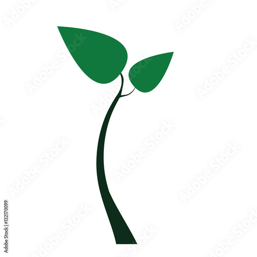 Bud illustration - glyph style icon - Dark green and light green