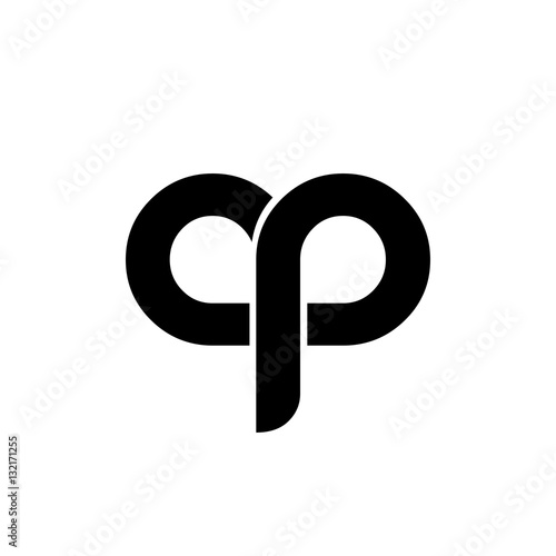 фотографія Initial Letter CP OP Rounded Lowercase Logo
