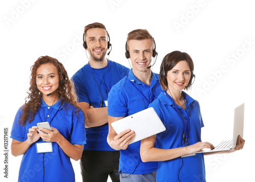 Team of technical support d...