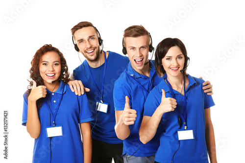 Team of technical support d...