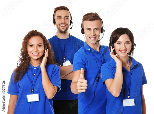 Team of technical support d...