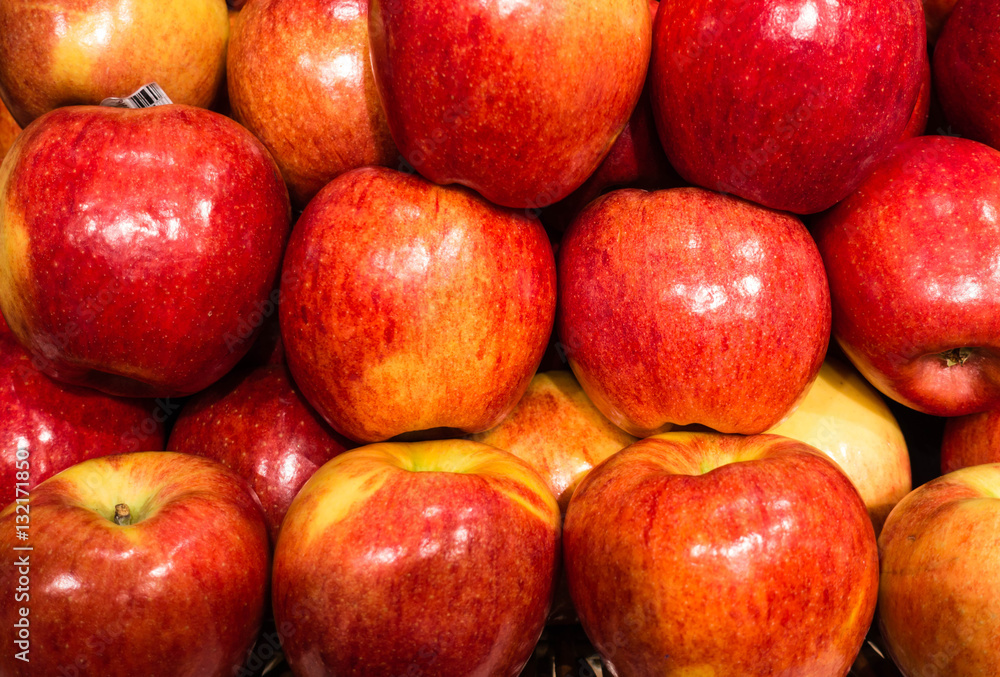 Red apples fruit stack on top of each other Red apples fruit stack on top of each other