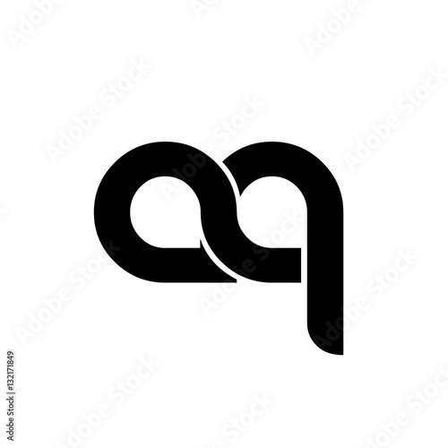 Initial Letter AQ CQ Rounded Lowercase Logo
