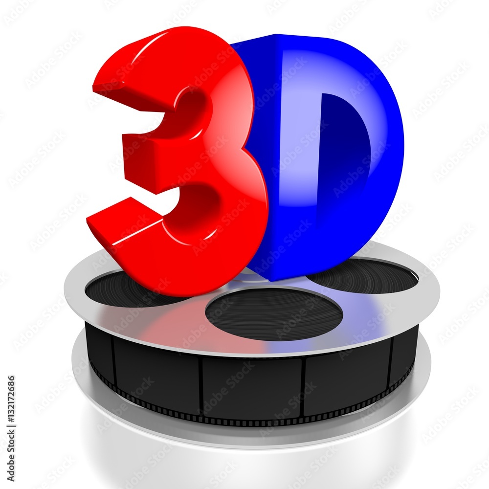 3D Movies Concept Film Reel And 3D Letters Great For Topics Like 3d-movies-concept-film-reel-and-3d-letters-great-for-topics-like