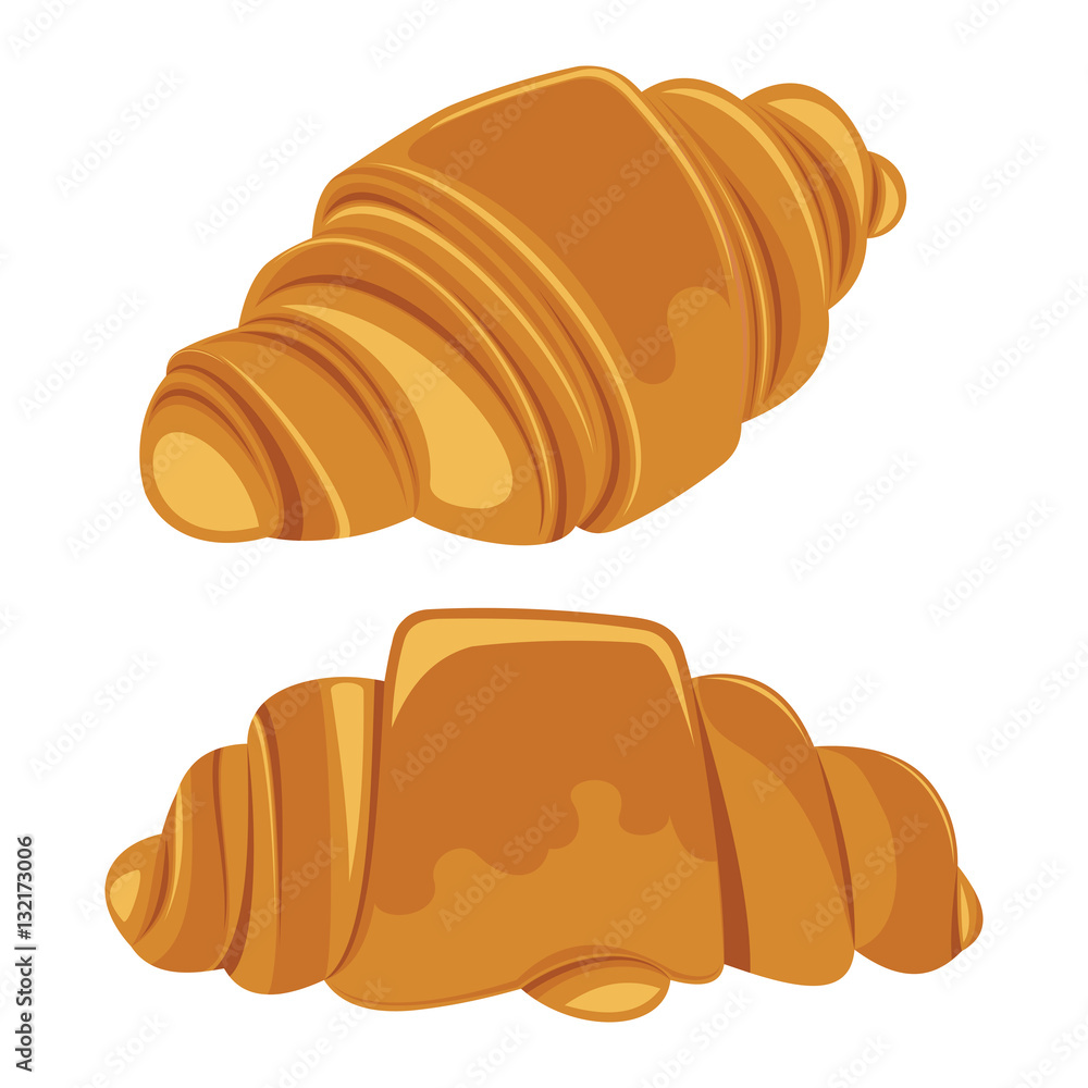Set of croissants isolated on a white background. Vector illustr Set of croissants isolated on a white background. Vector illustr