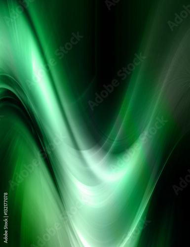 Abstract wavy background in green and black colors