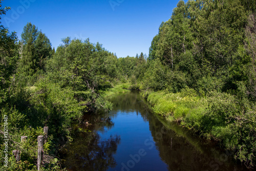 Beautiful views of the river in Karelia